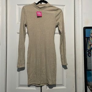 Tan sweater dress